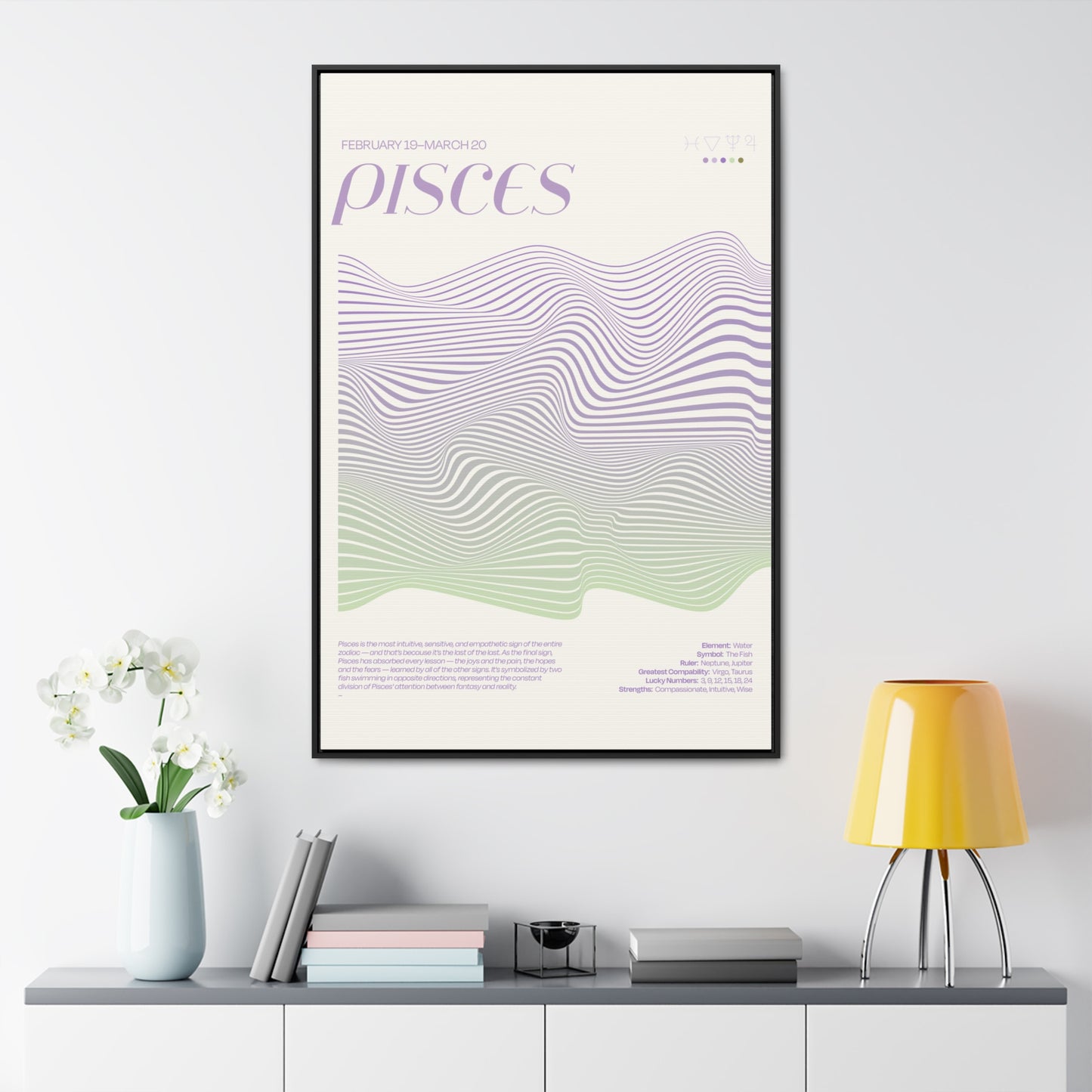 PISCES  //  Framed Canvas Print