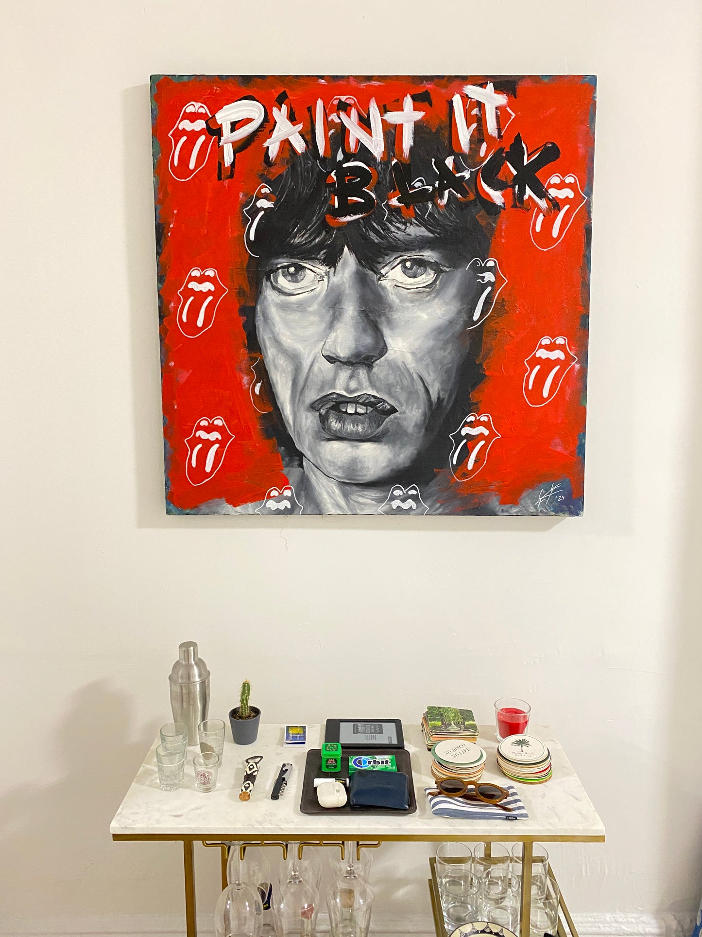 Mick Jagger: 'Paint It Black'  //  Original Painting