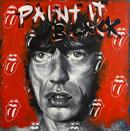 Mick Jagger: 'Paint It Black'  //  Original Painting